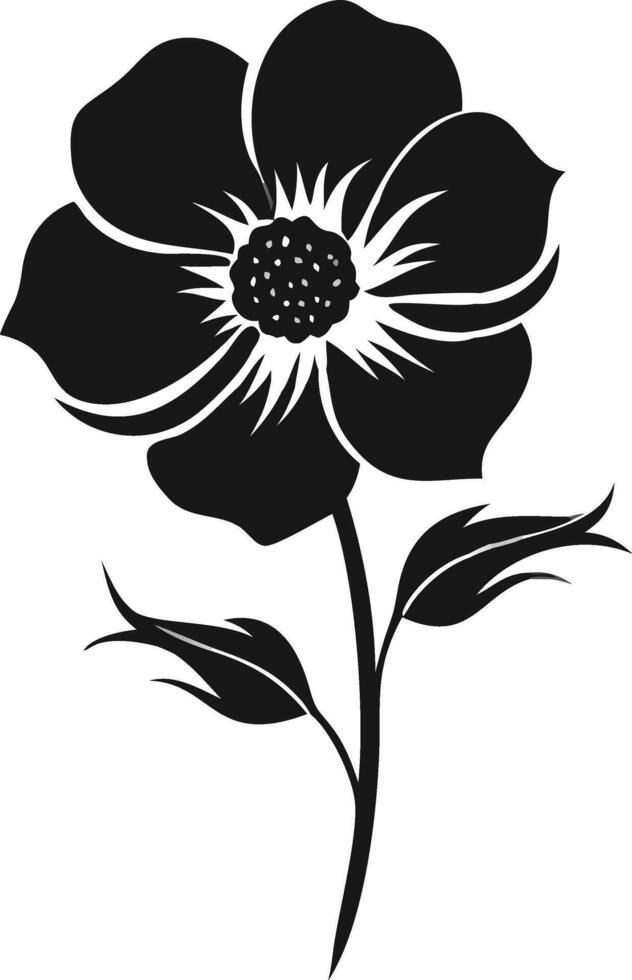 Black And White Floral Graphic vector
