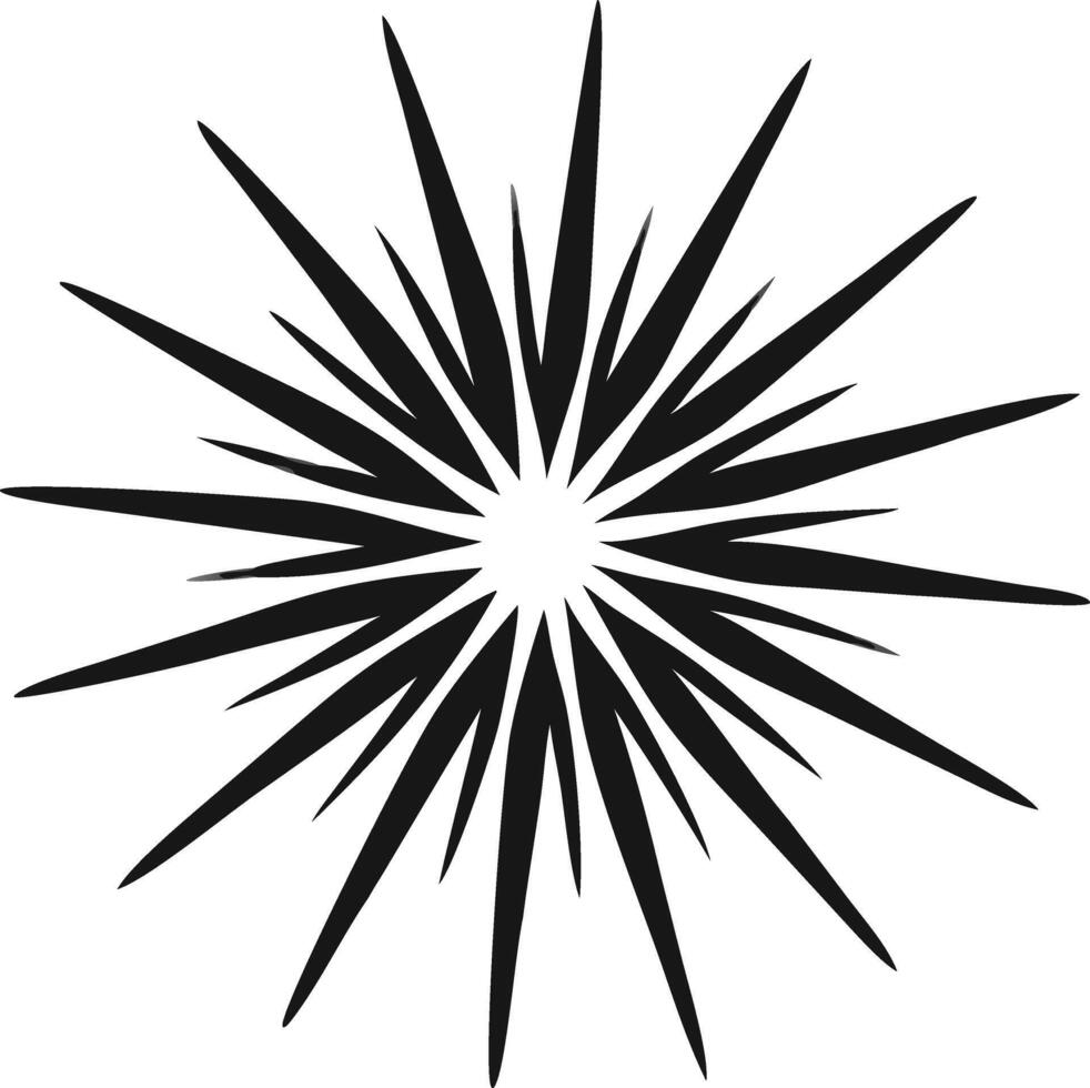Black Spiky Starburst Shape On White Background vector