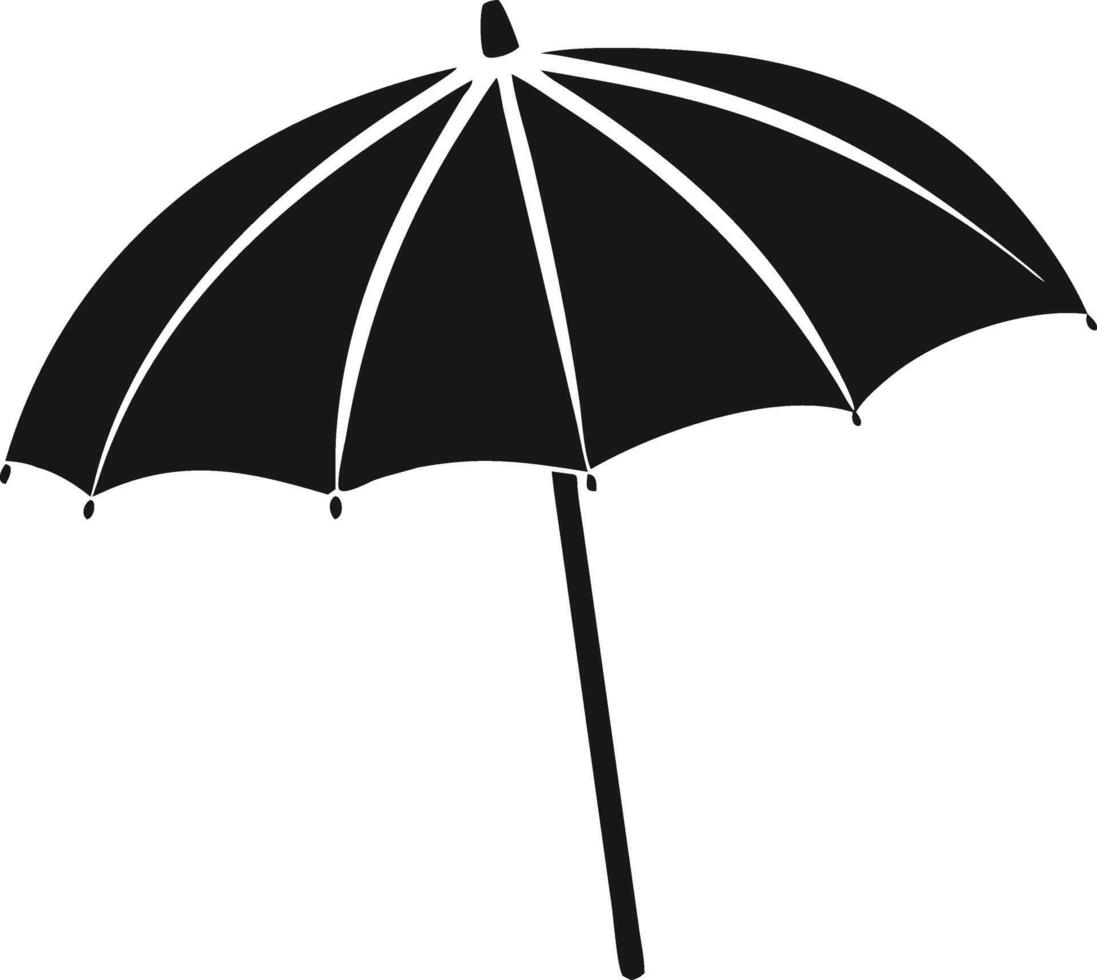 Black Umbrella Icon Illustration Weather Protection vector