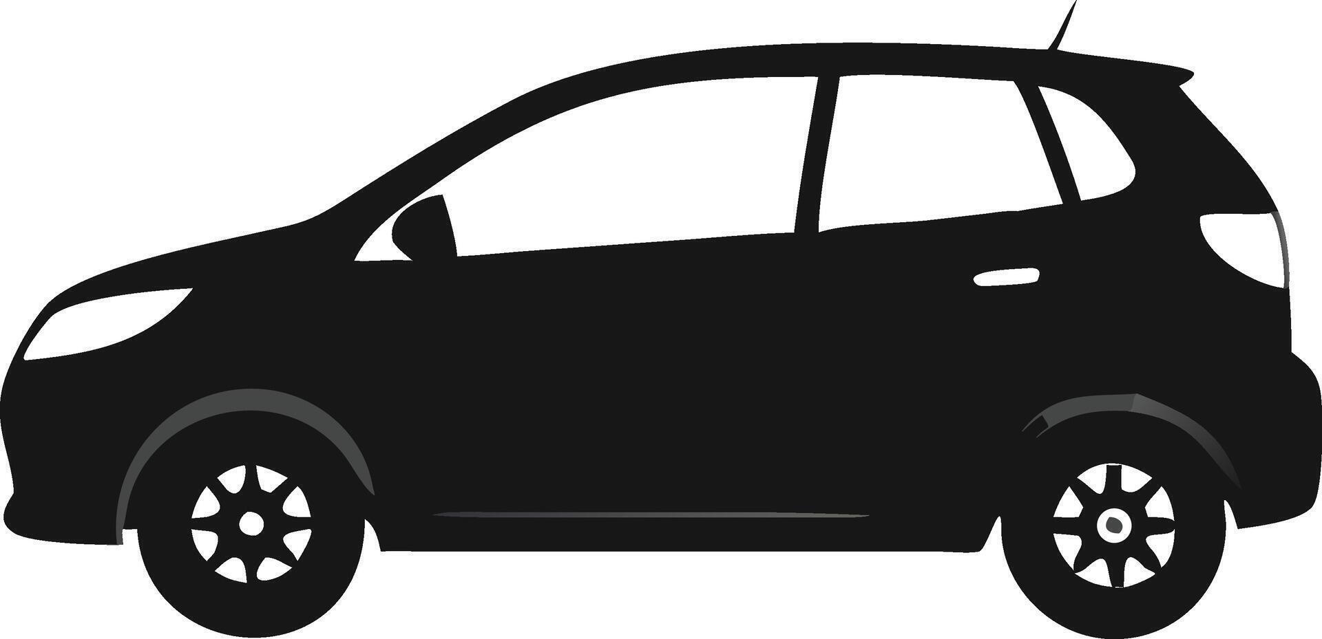 Black Hatchback Car Automobile Vehicle Transportation Icon vector