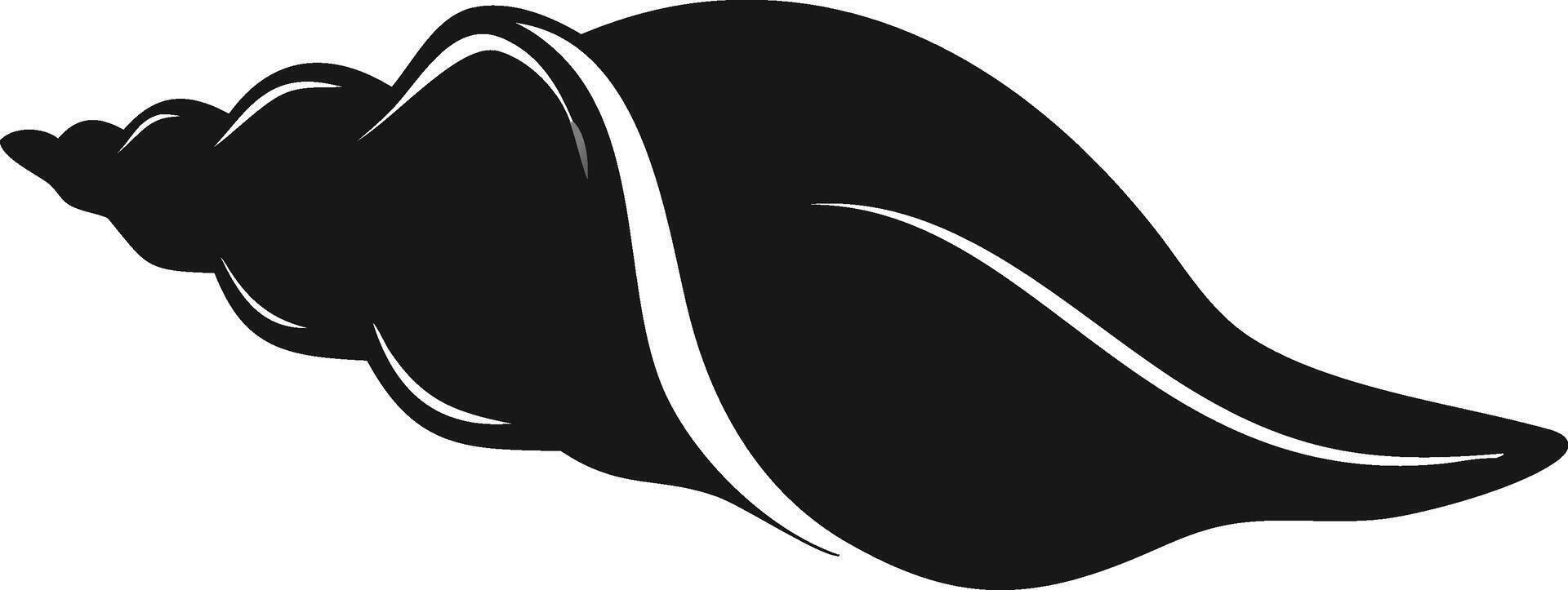 Black Seashell Outline Illustration Isolated vector