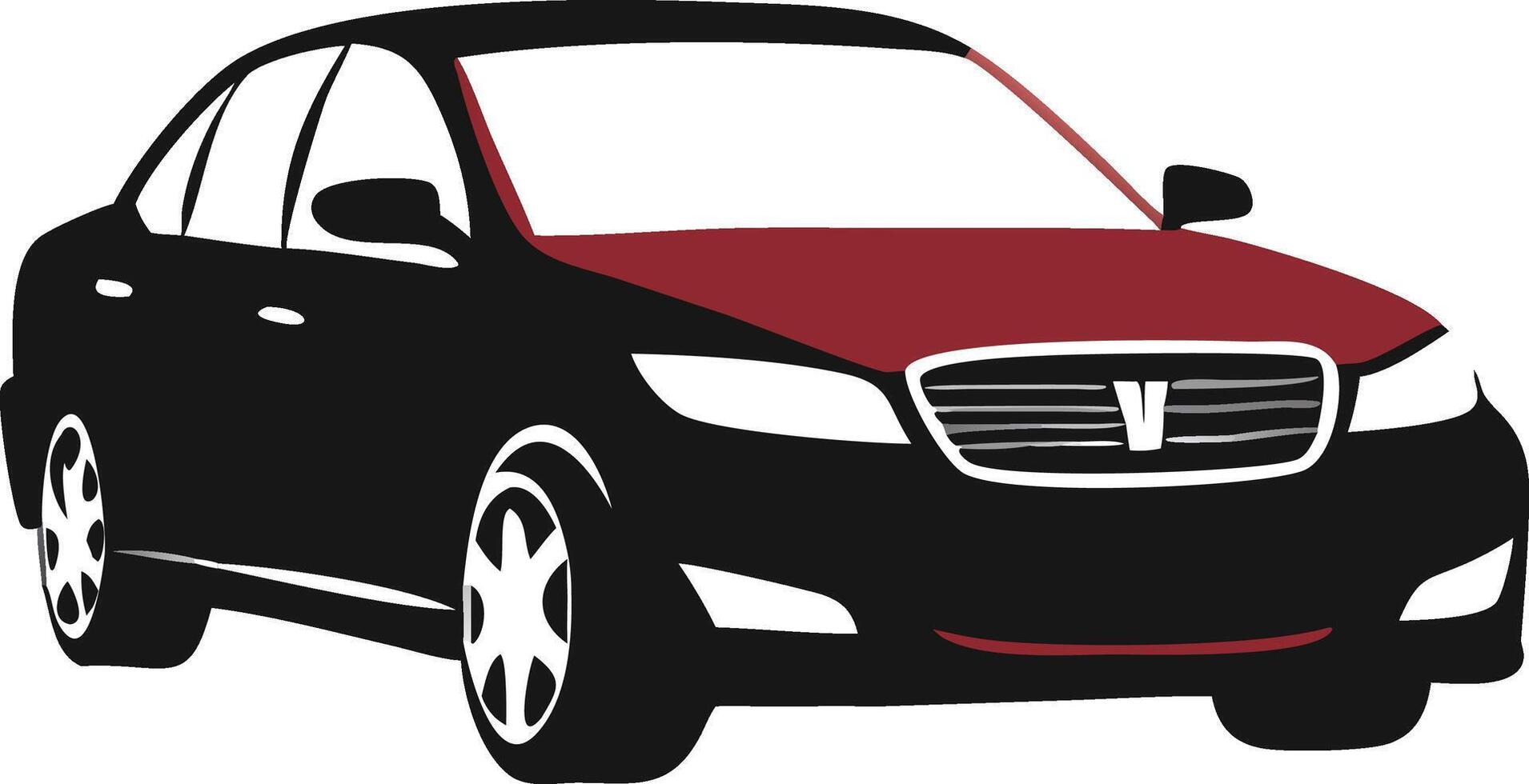 Black Sedan Car Illustration Design vector