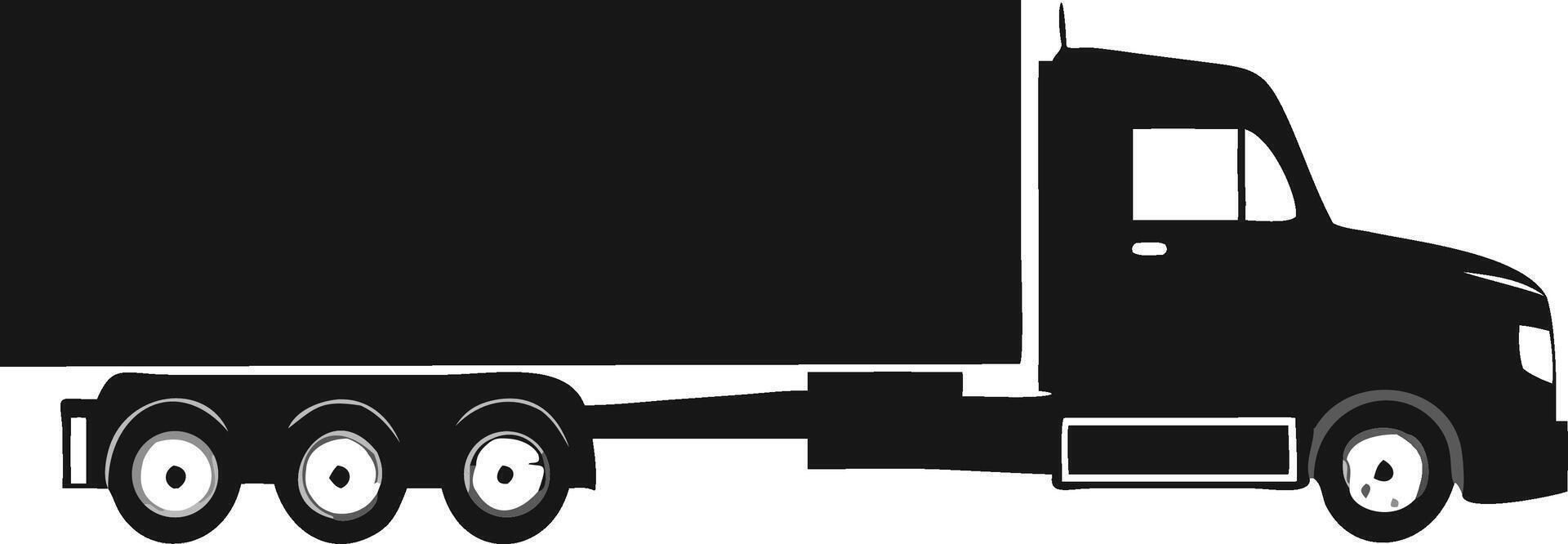 Black Silhouette Of A Semi Truck vector