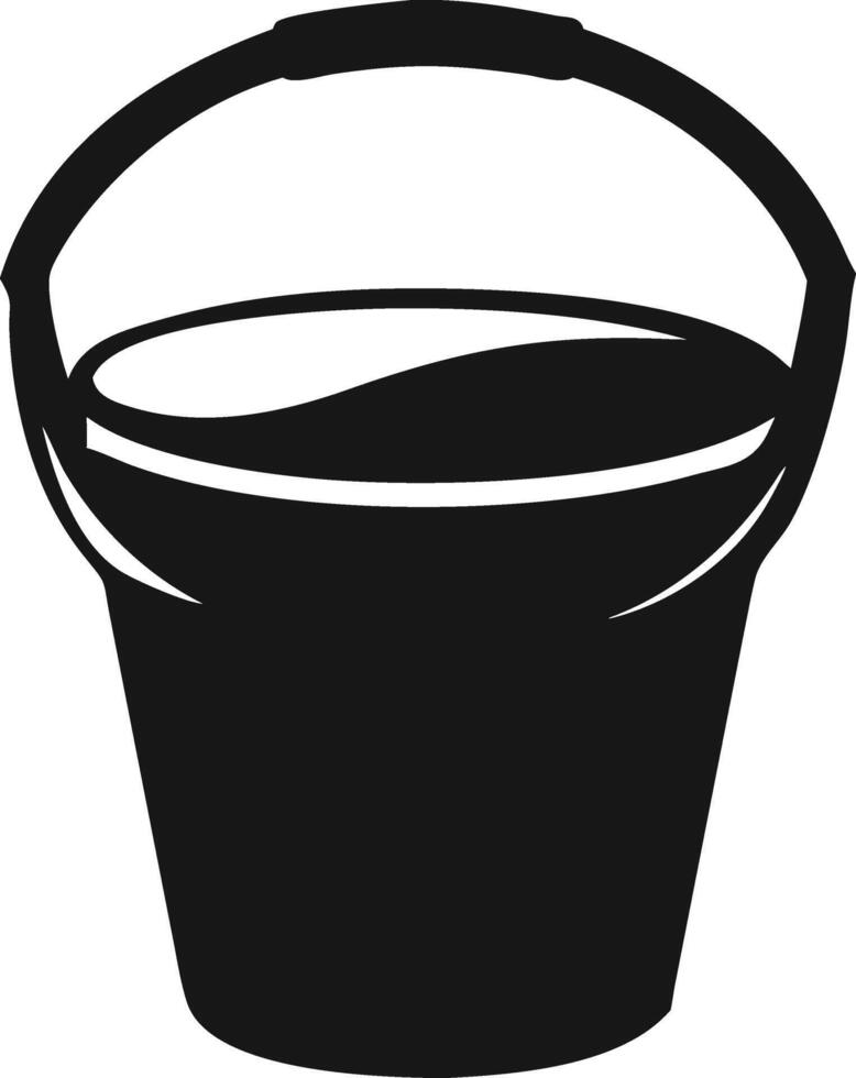 Black Bucket Simple Minimalist Illustration vector