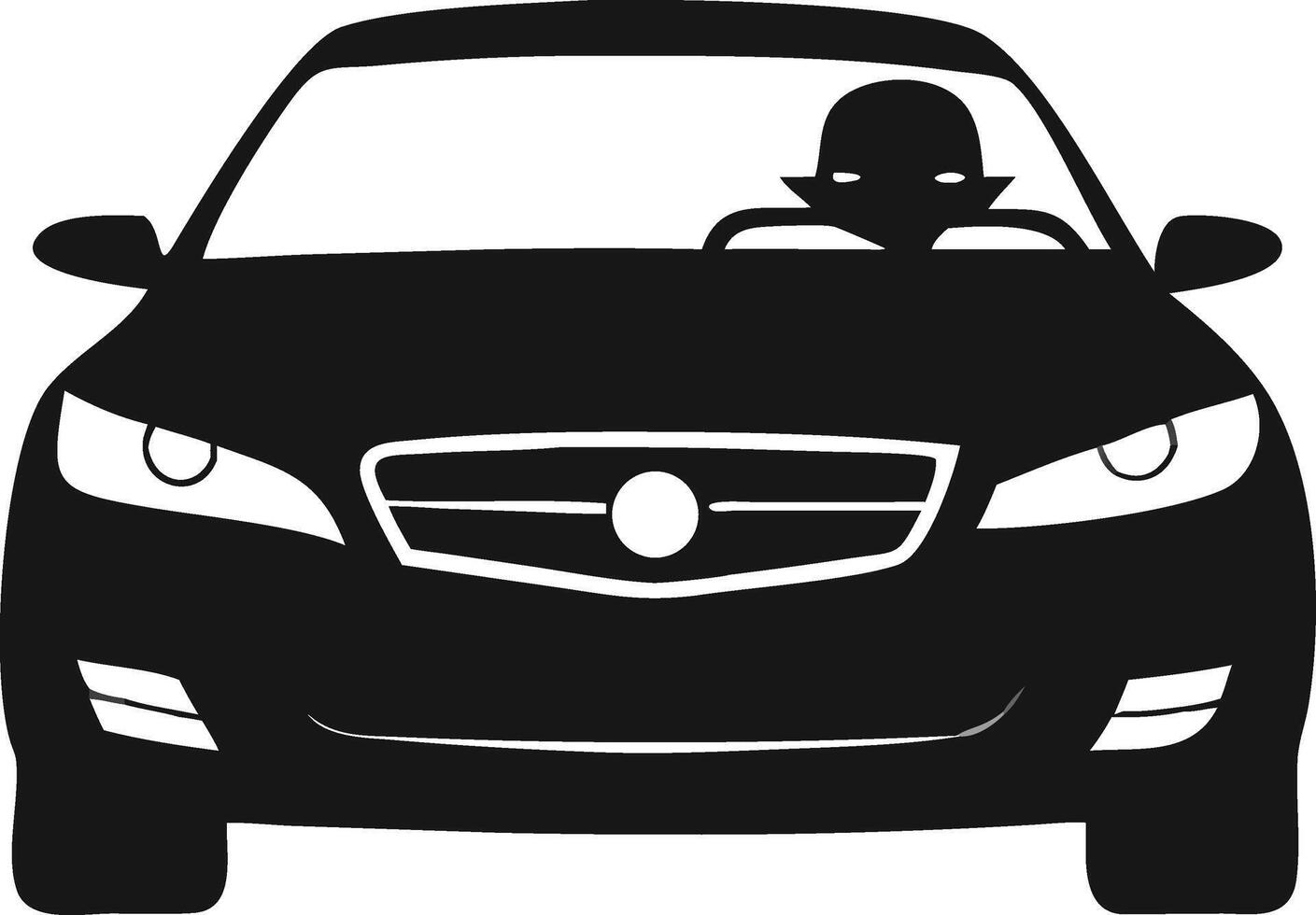 Black Car With Silhouette Driver Illustration vector
