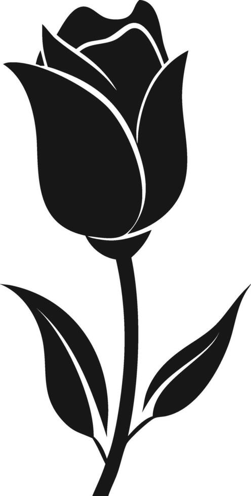Black And White Rose Floral Design vector