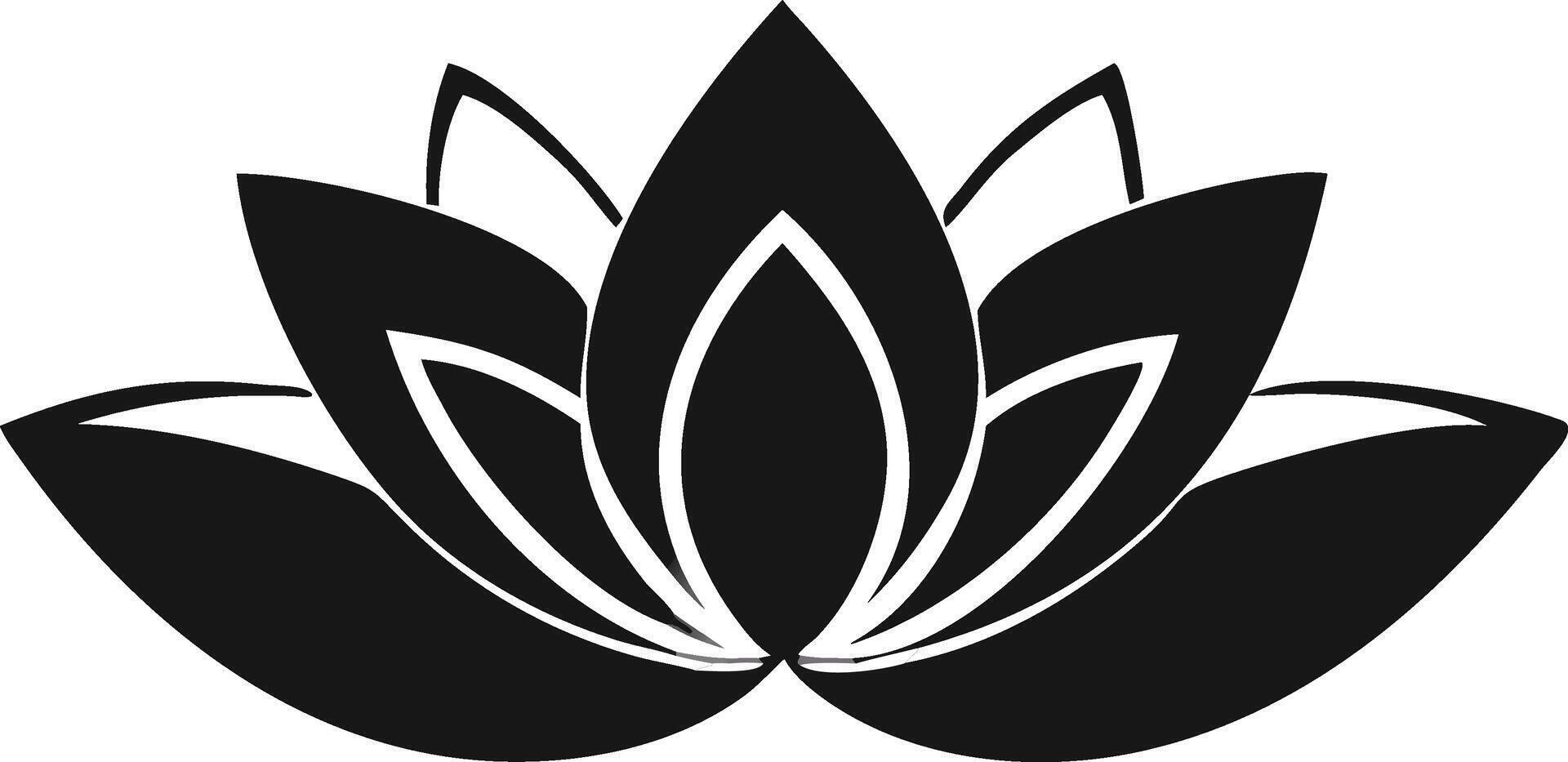 Black And White Lotus Flower Graphic vector