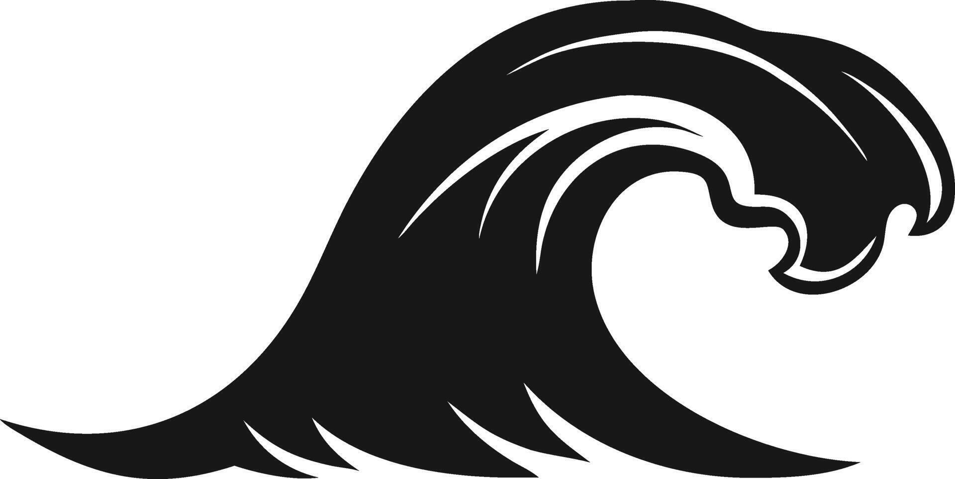 Black And White Stylized Wave Illustration vector