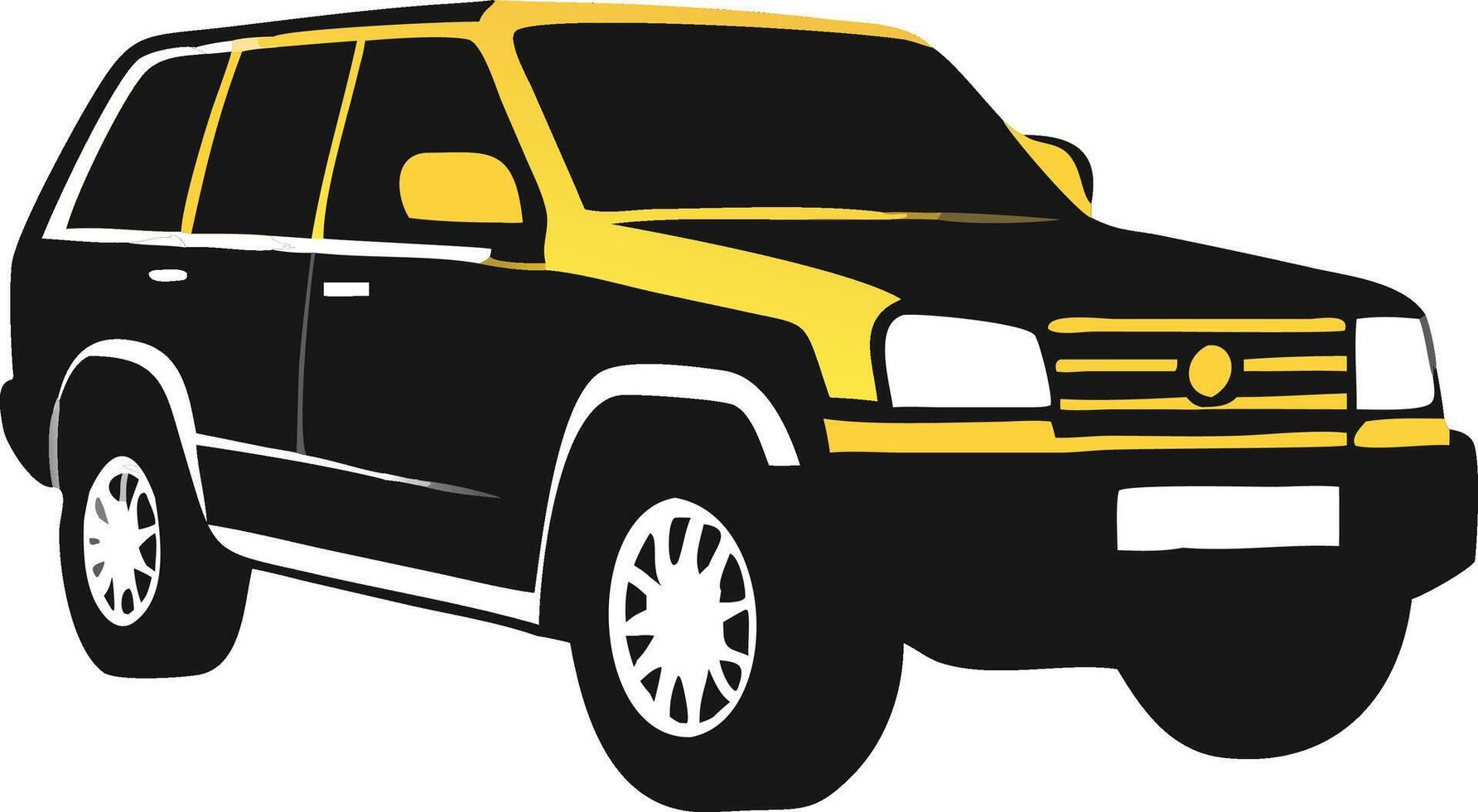 Black And Yellow Suv Illustration vector