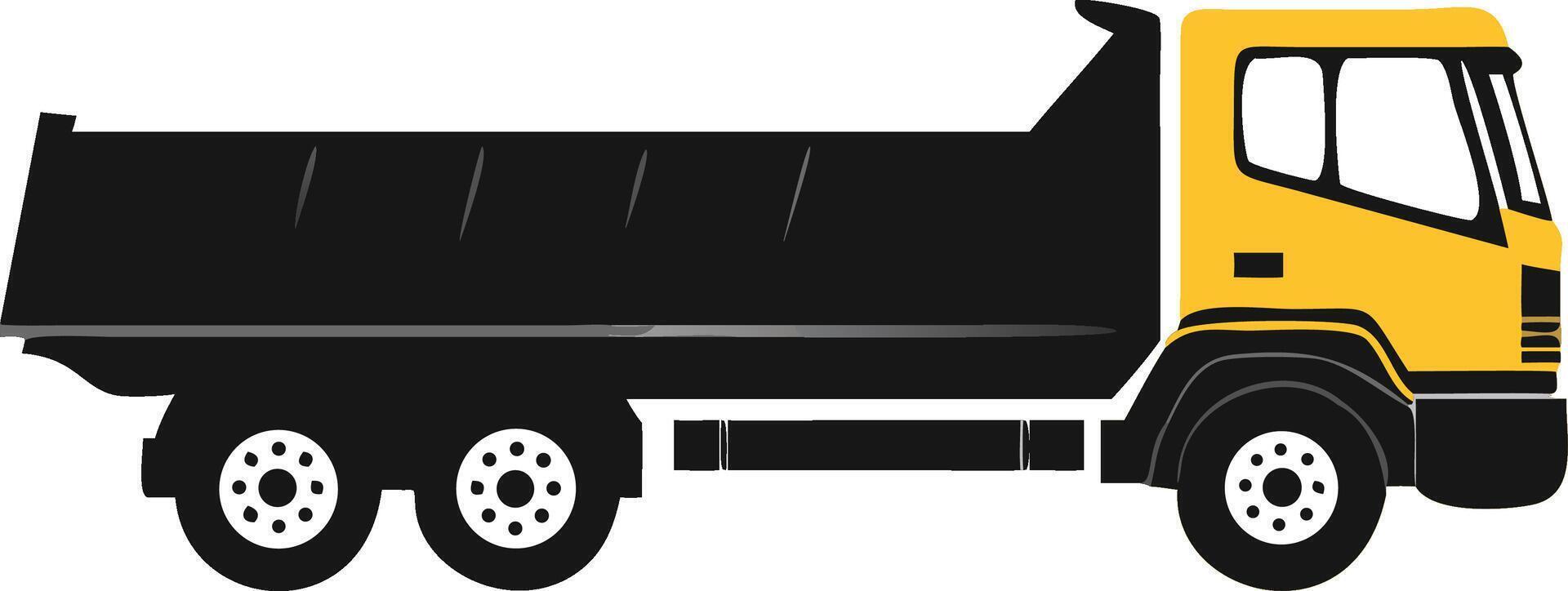 Black And Yellow Dump Truck vector
