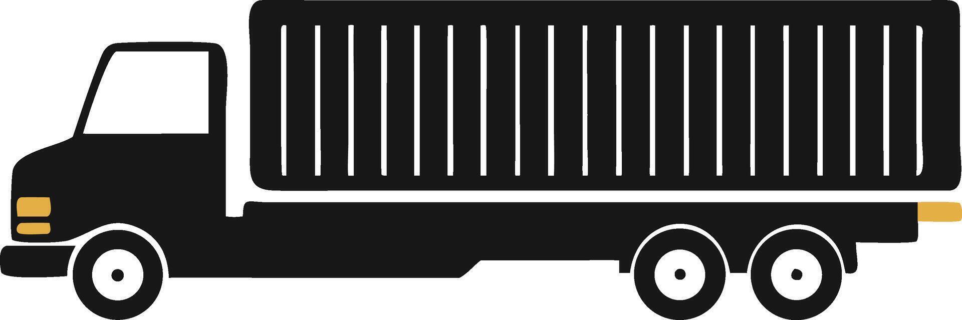 Black Container Truck Isolated Illustration vector