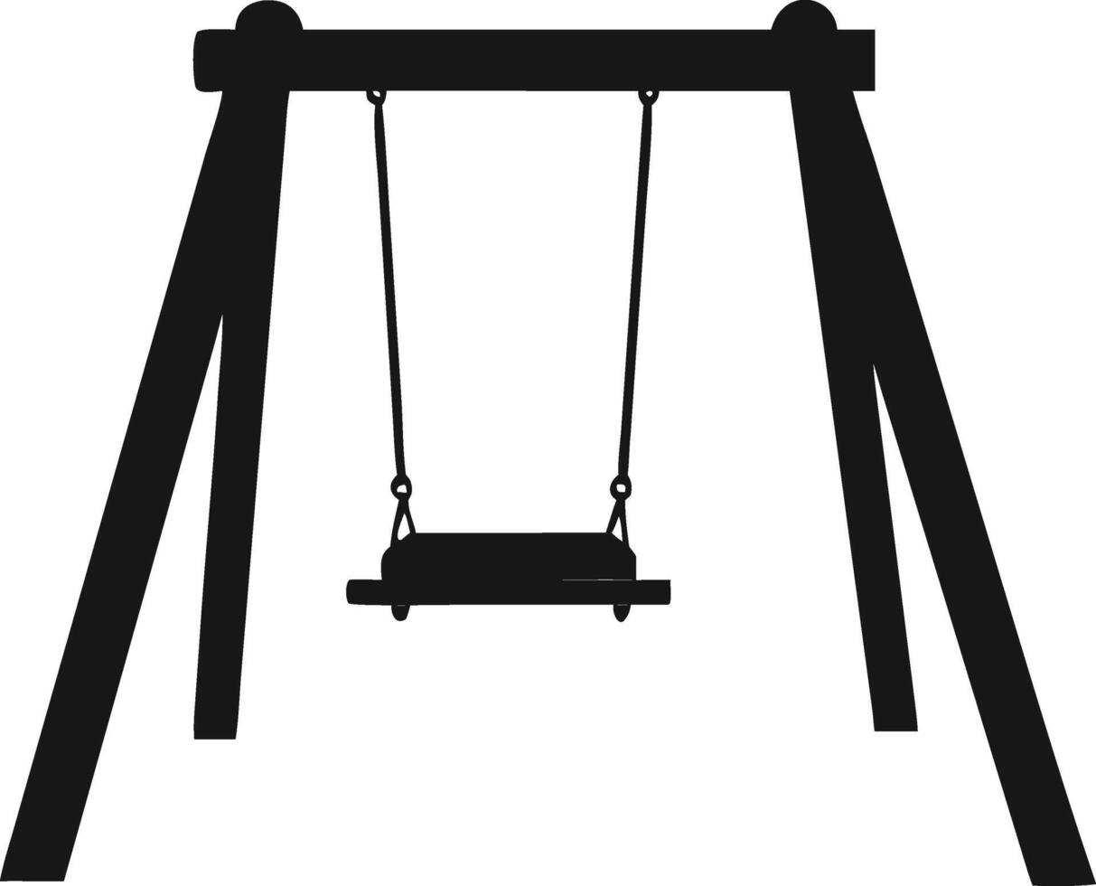 Black Silhouette Of A Swing Set vector