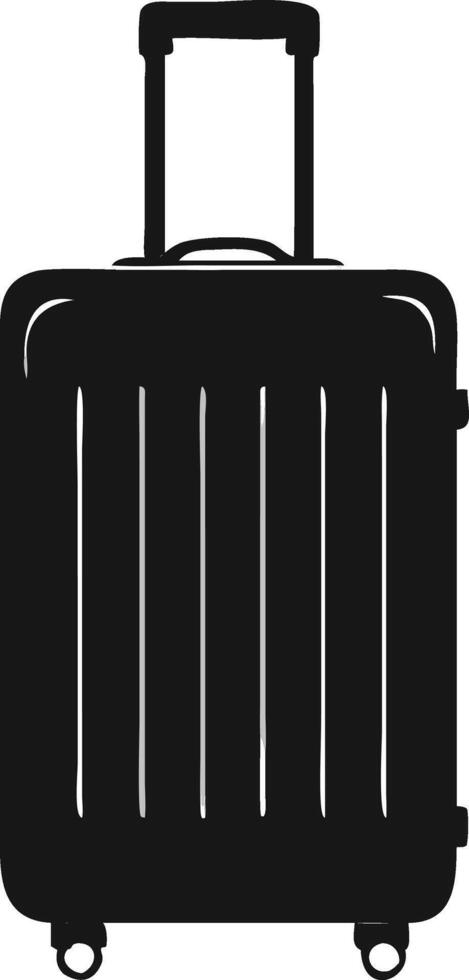 Black Carry On Suitcase Travel Illustration vector