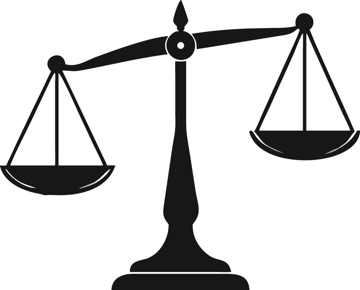 Black Balance Scales Illustration Symbol Design vector