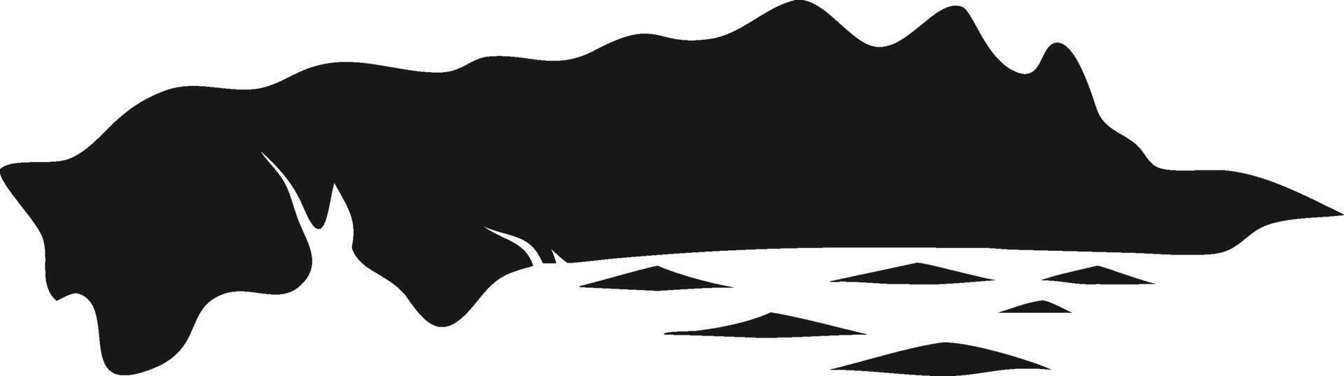 Dark Monochrome Cave Entrance Illustration vector