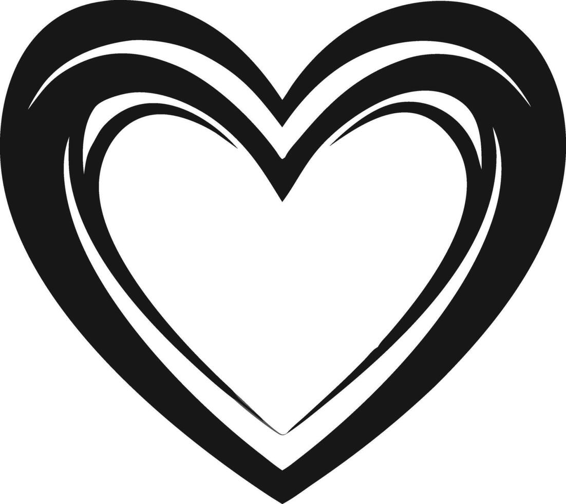 Decorative Heart Illustration With Line Art Styling vector