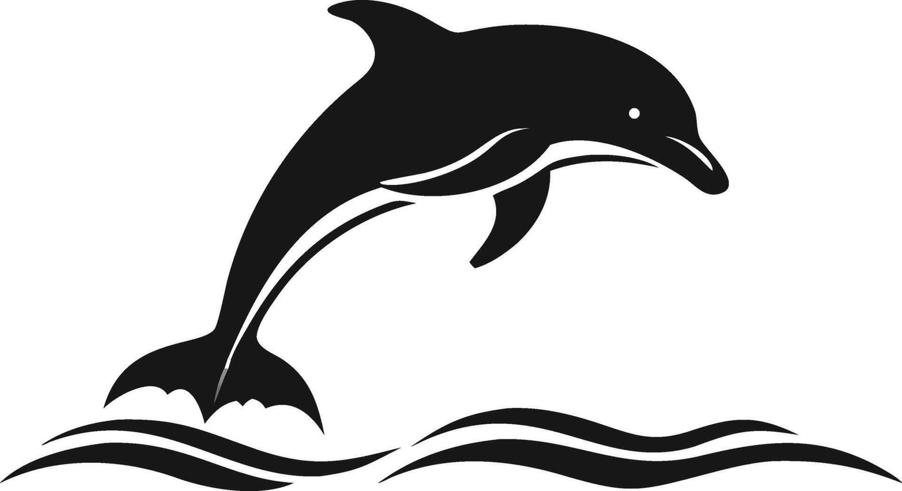 Dolphin Leaping Over Waves Illustration vector