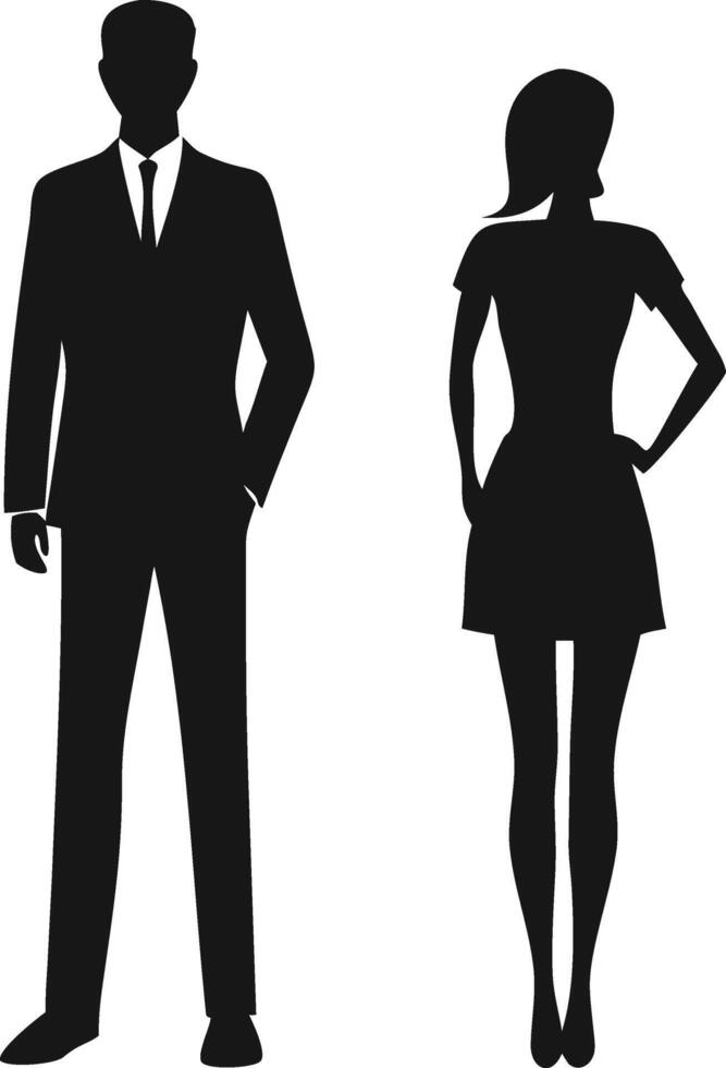 Business People Silhouette Man And Woman vector