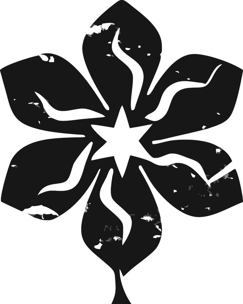 Distressed Black Floral Graphic Design vector