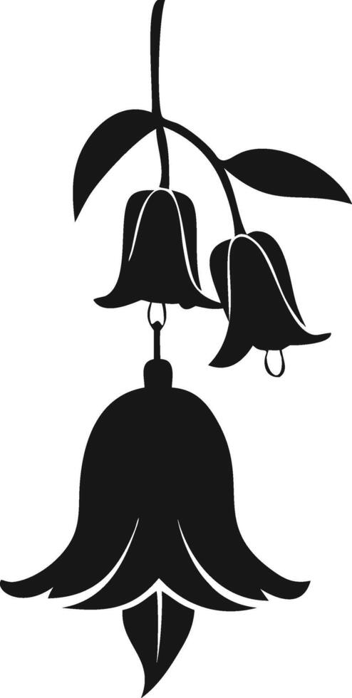 Floral Bells Silhouette Elegant Flower Design vector
