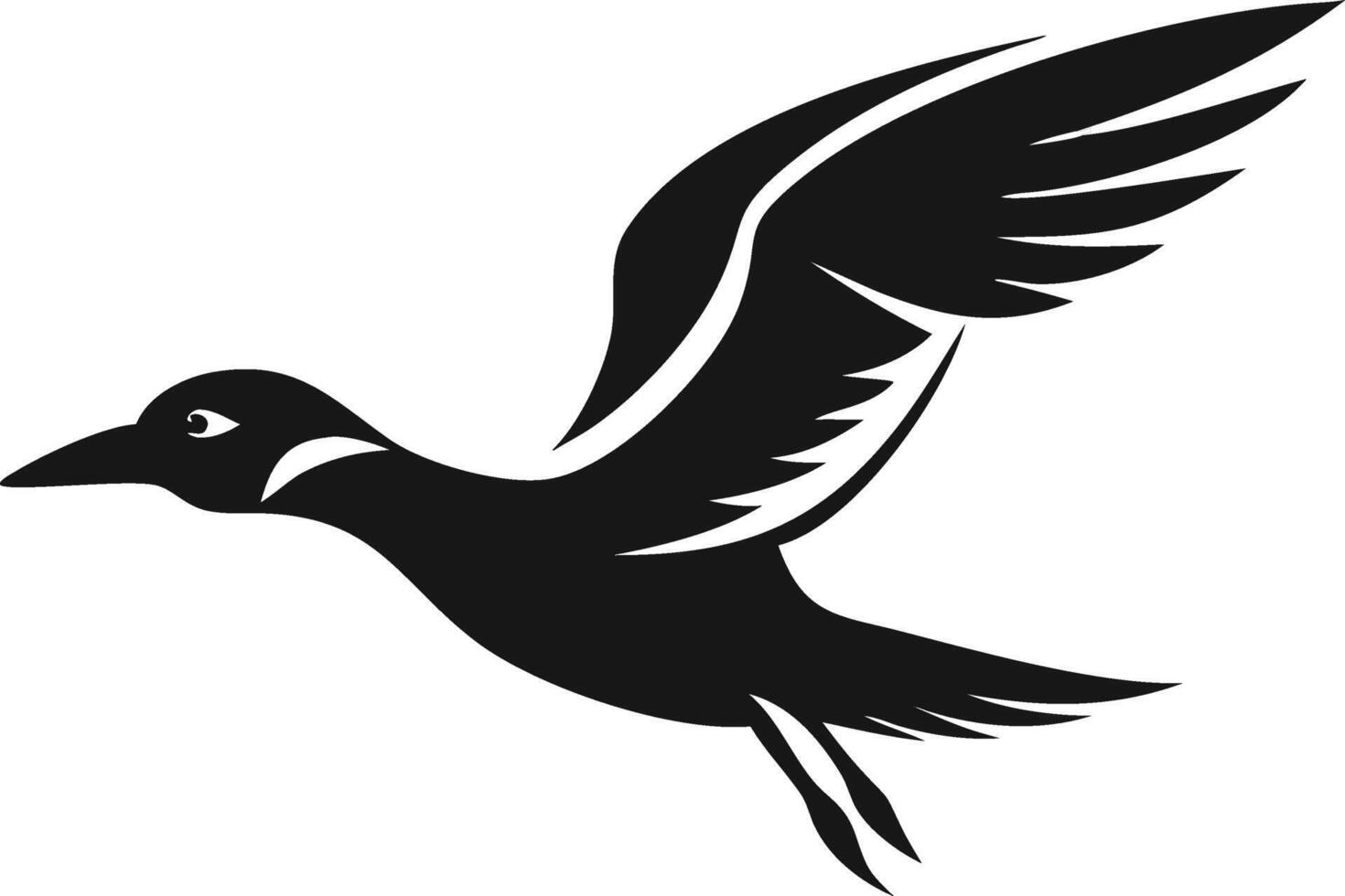 Flying Black Duck Graphic Illustration vector