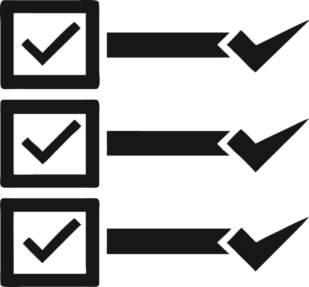 Checklist With Checkmarks In Black And White vector