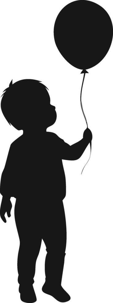 Child Silhouette Holding Balloon Minimalist Illustration vector