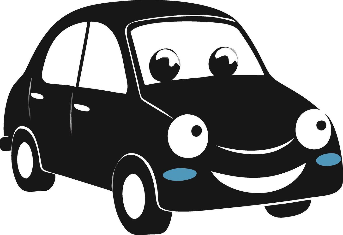 Cartoon Smiling Car Illustration Art vector