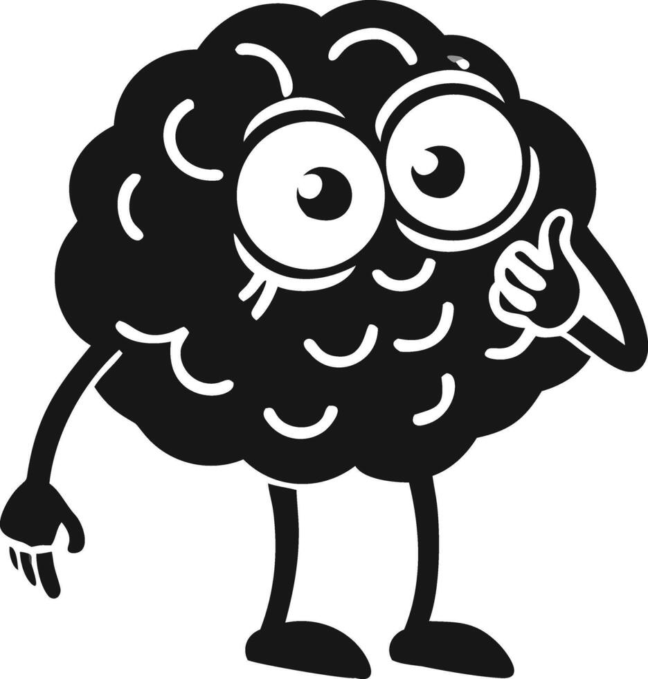 Cheerful Brain Mascot Giving A Thumbs Up vector