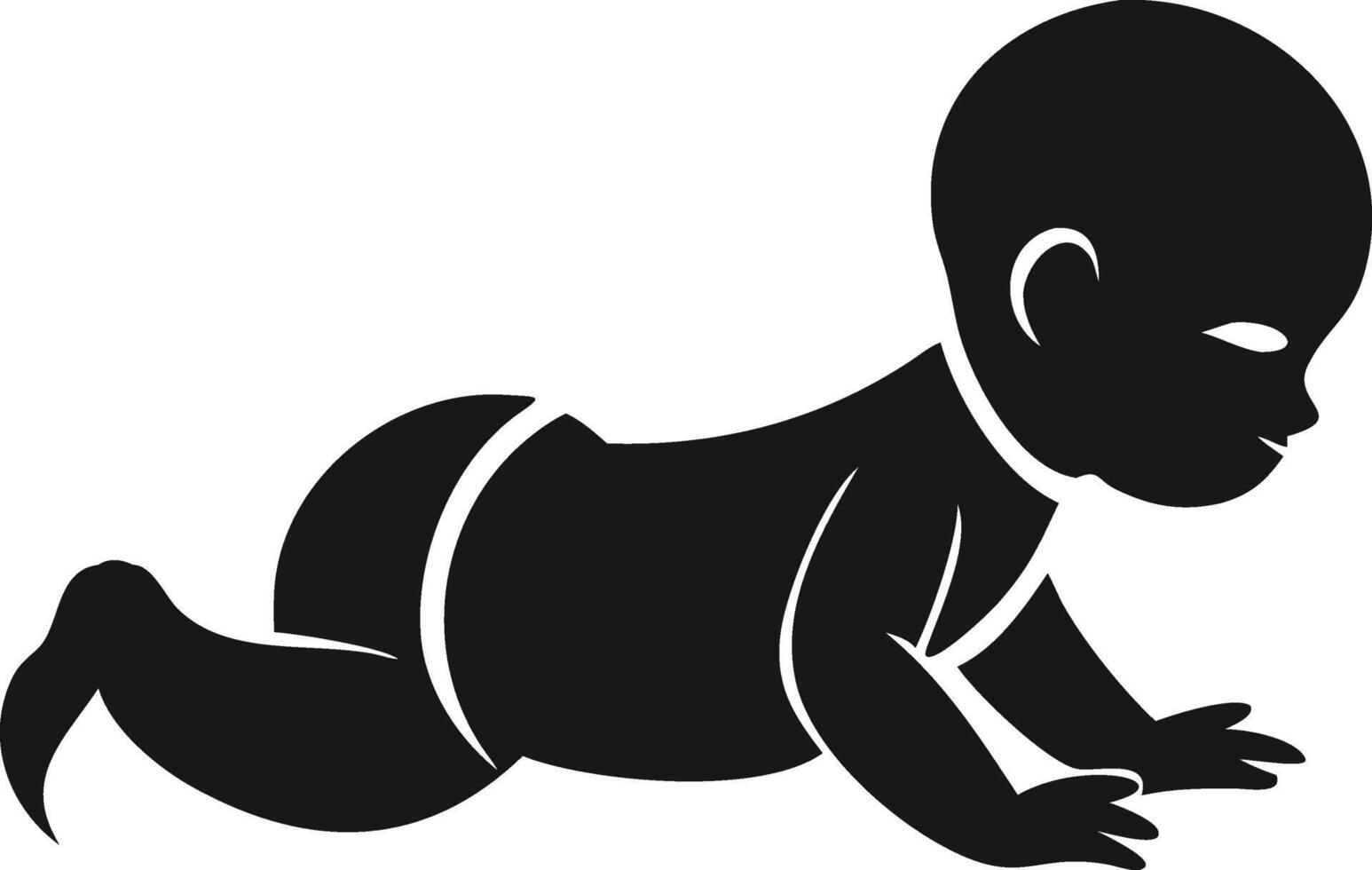 Crawling Baby Silhouette Simple Illustration vector