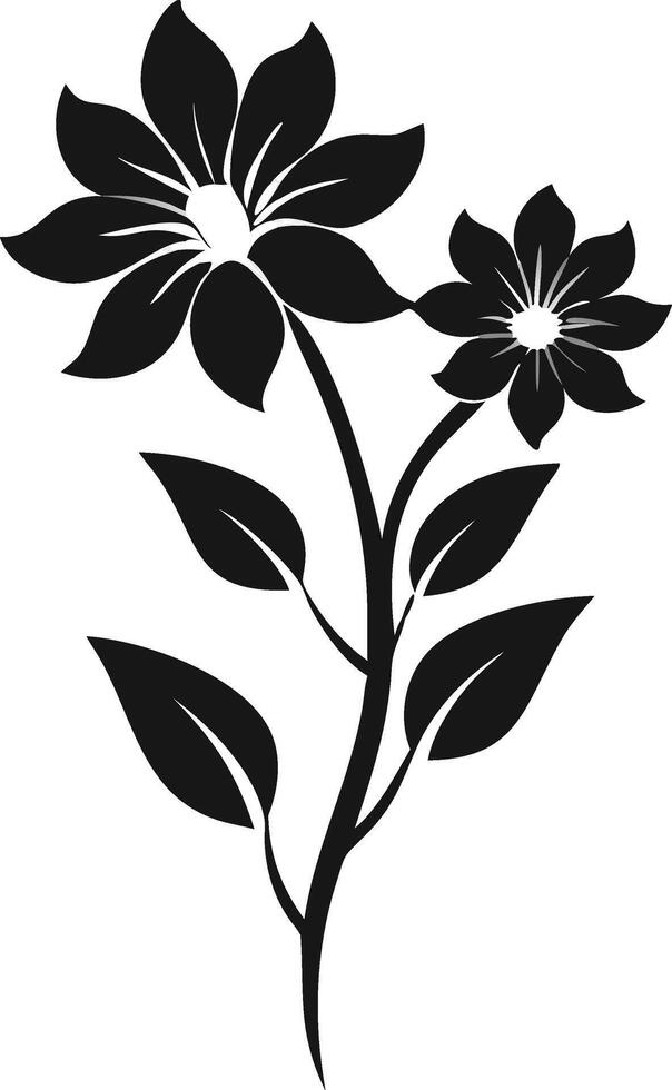 Elegant Black And White Floral Illustration Design vector