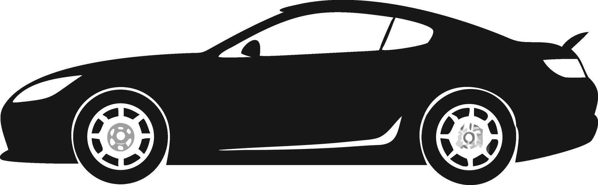Modern Black Coupe Car Side View vector