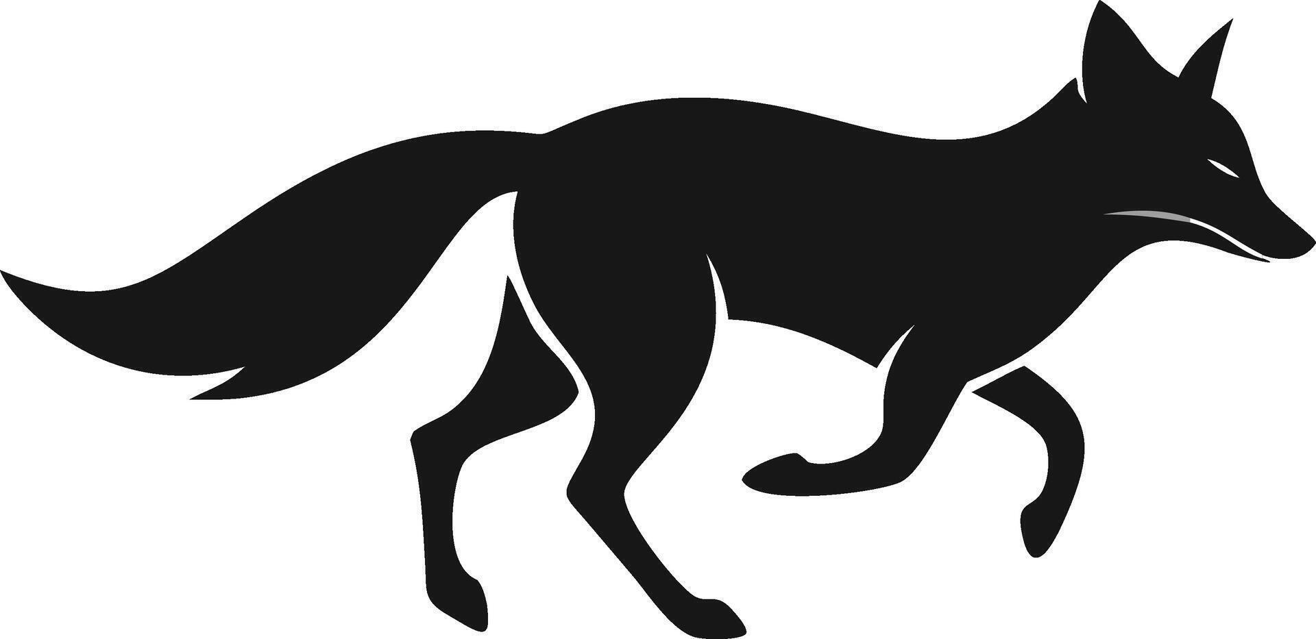 Running Fox Silhouette Illustration Isolated vector