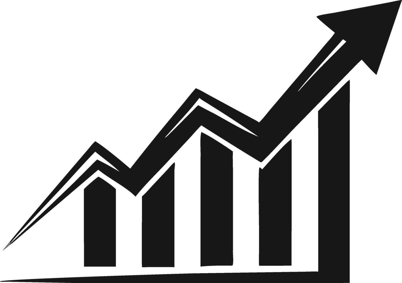 Rising Graph Arrow Upward Financial Growth vector