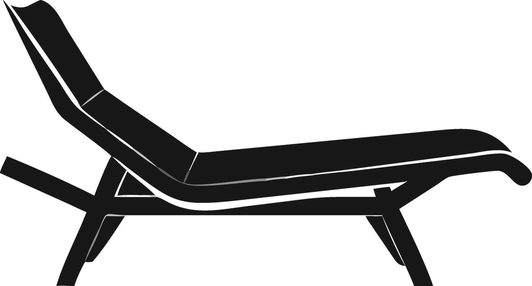Minimalist Black And White Chaise Lounge vector