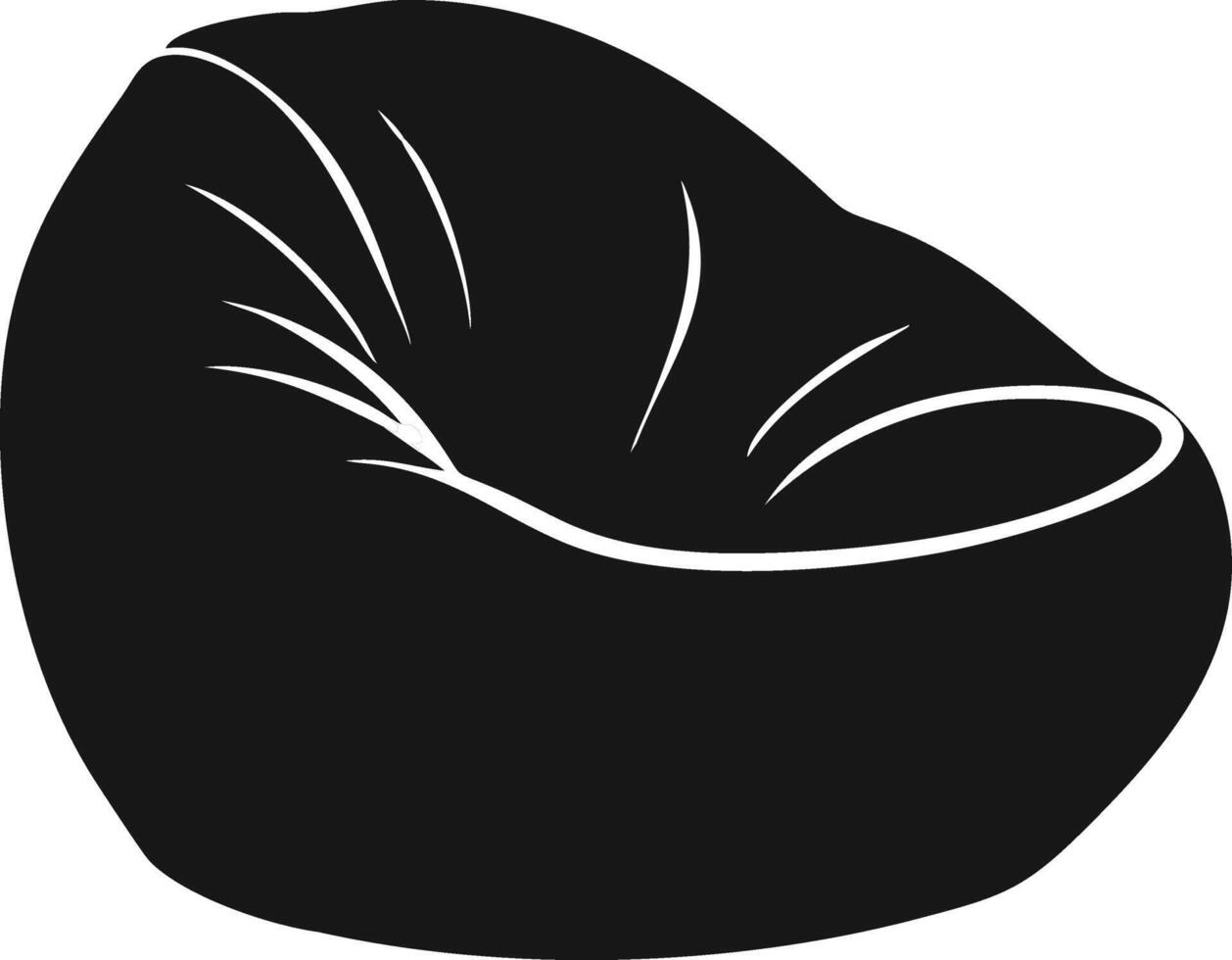 Minimalist Black And White Beanbag Illustration vector