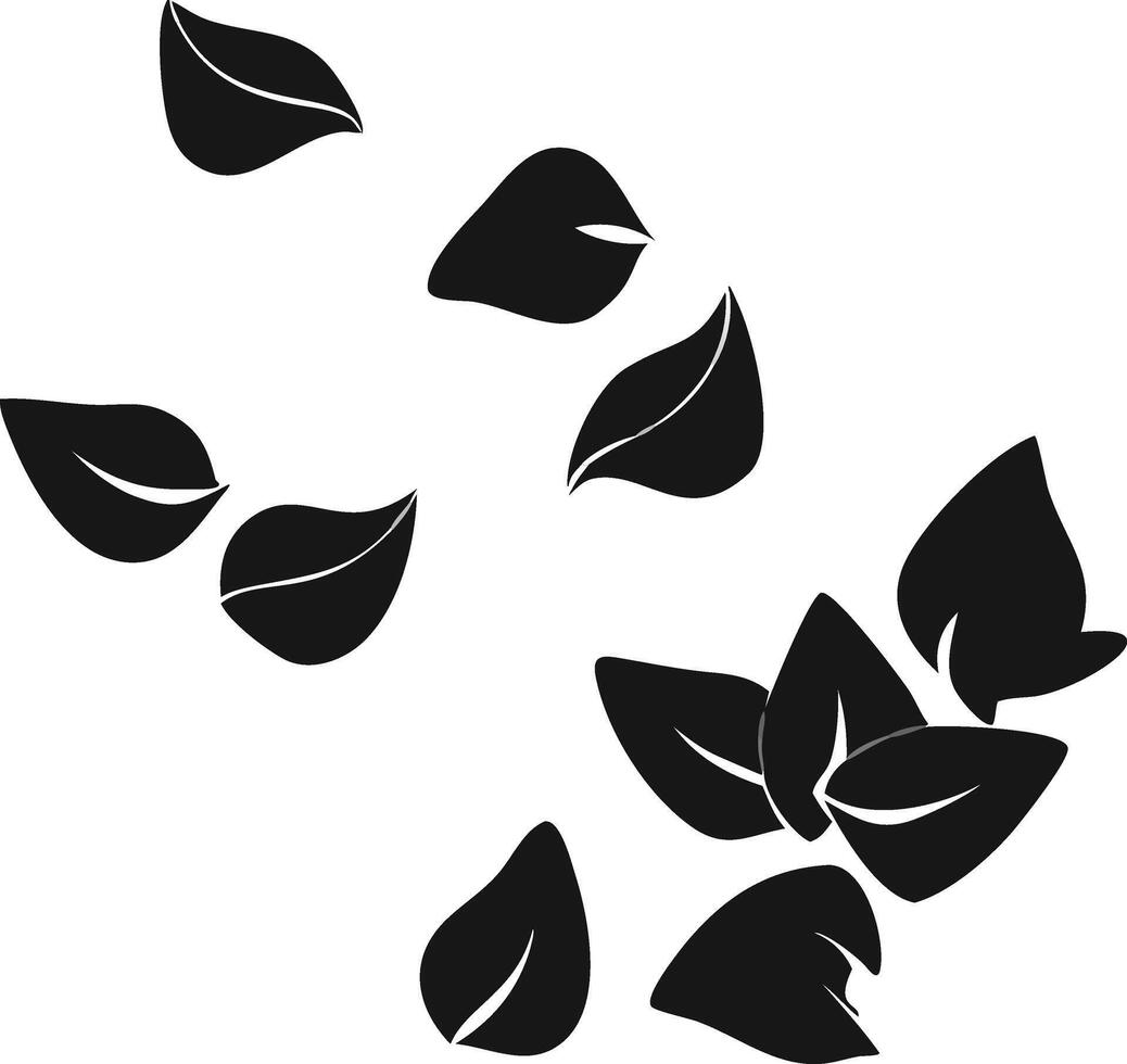 Minimalist Black Leaves Silhouette Design vector