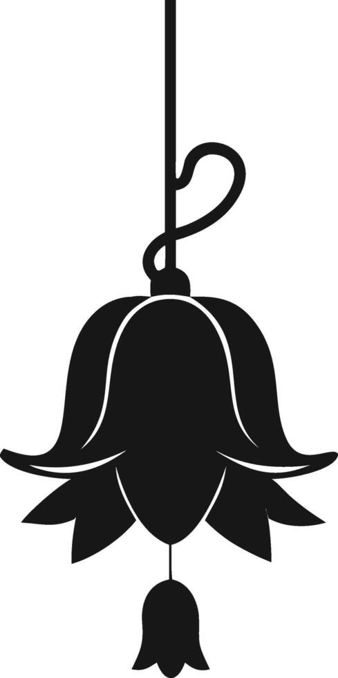 Hanging Floral Illustration Simple Silhouette vector