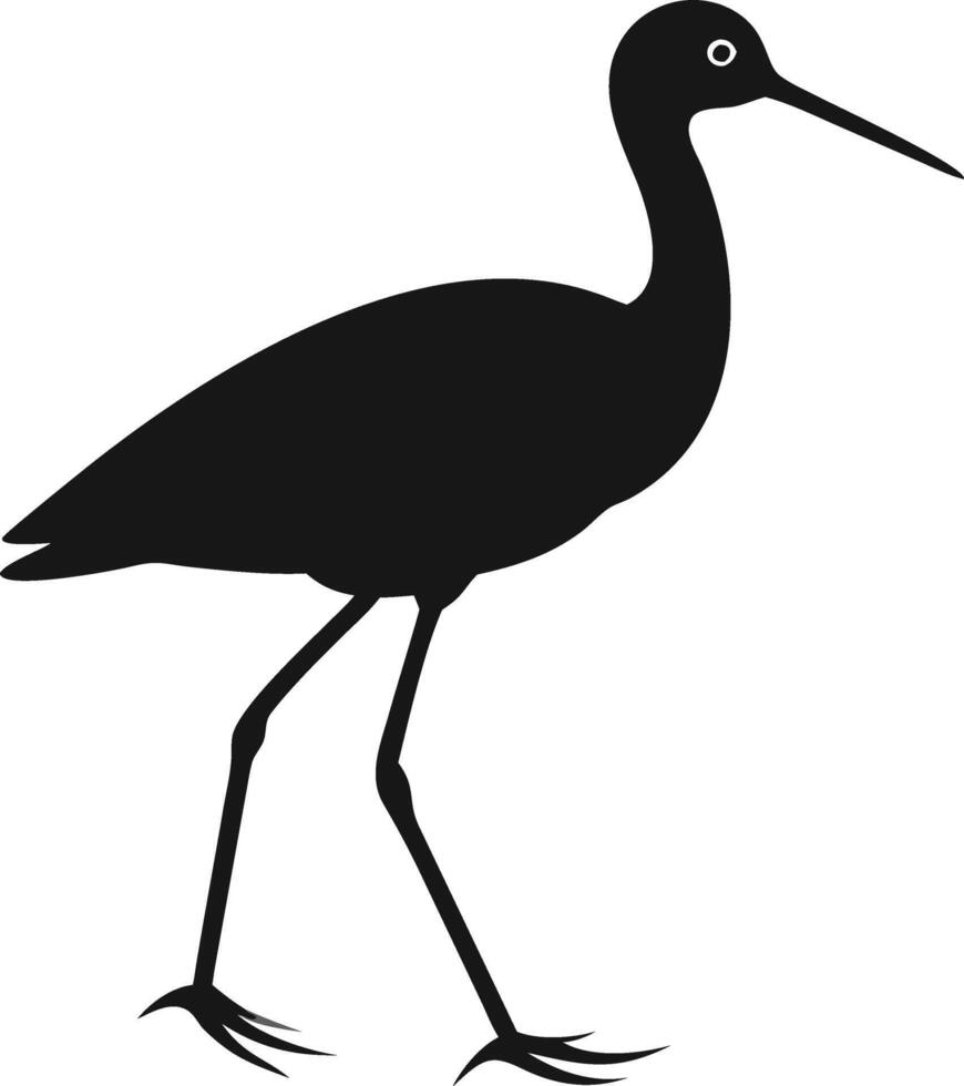 Limpkin Bird Illustration In Minimalist Style vector