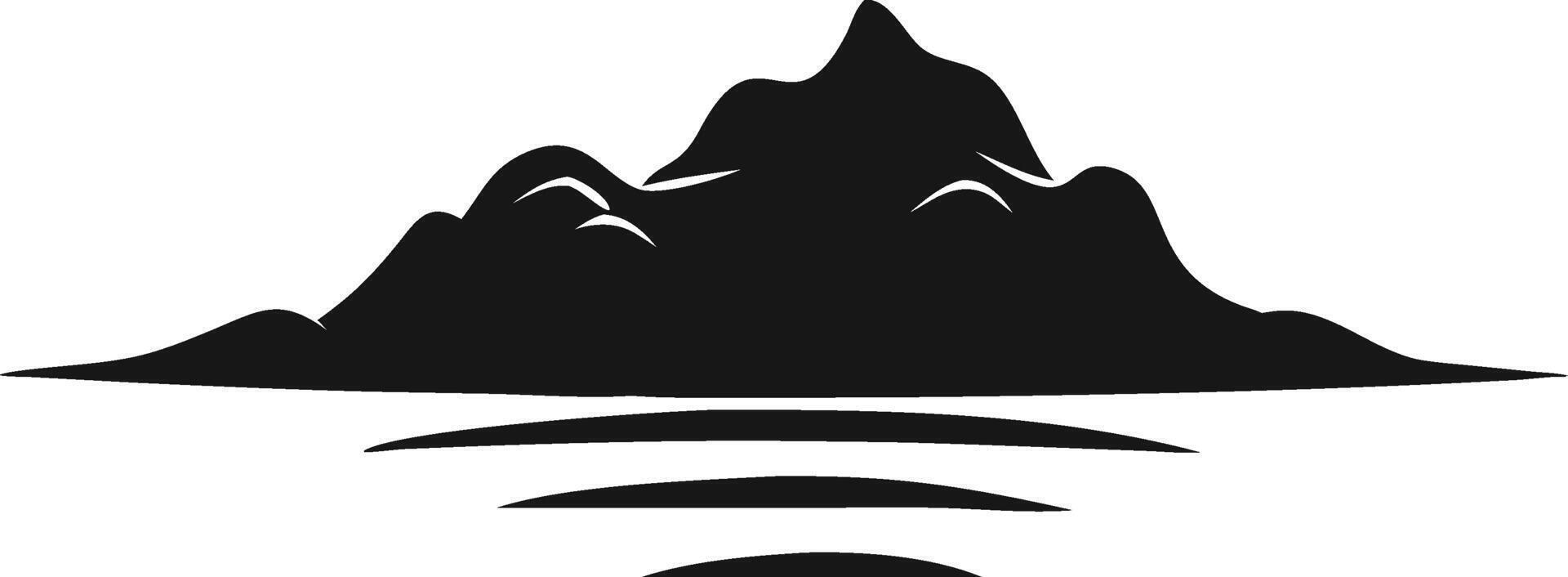Mountain And Water Silhouette In Black vector