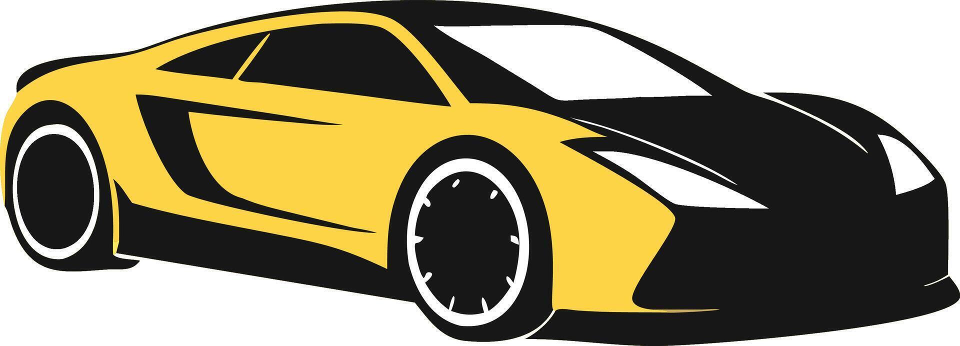 Sleek Modern Car Black And Yellow Design vector