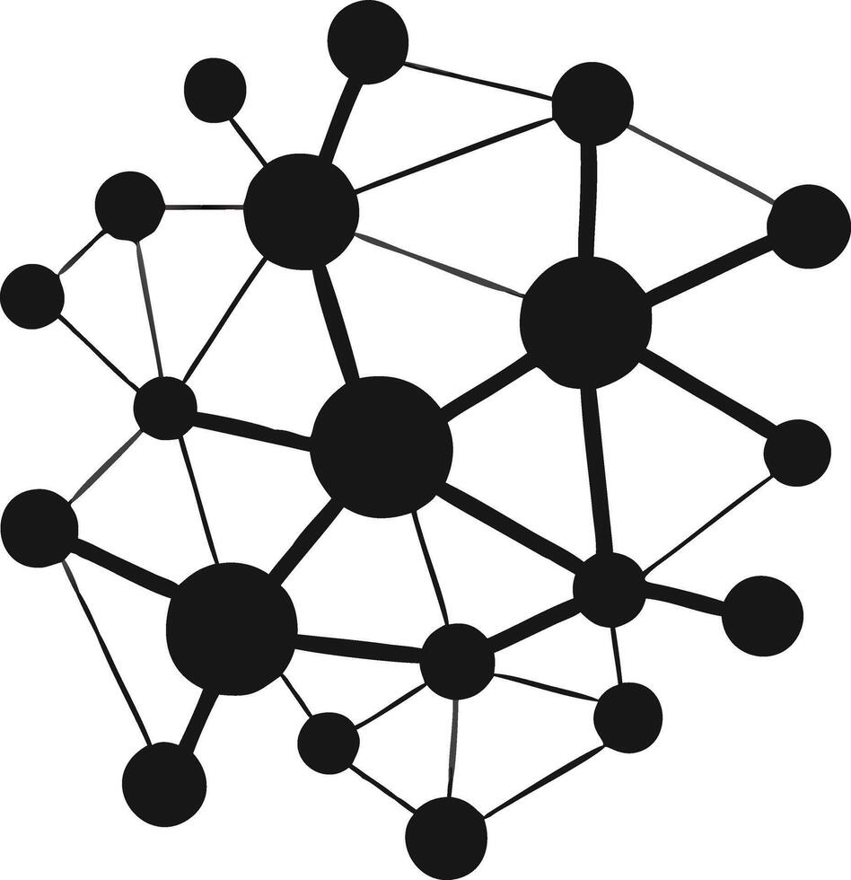 Network Connection Black And White Illustration vector