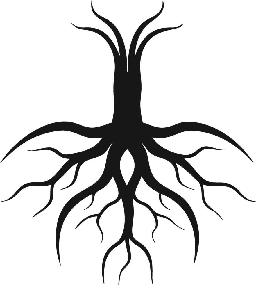 Isolated Black Tree Roots Illustration vector