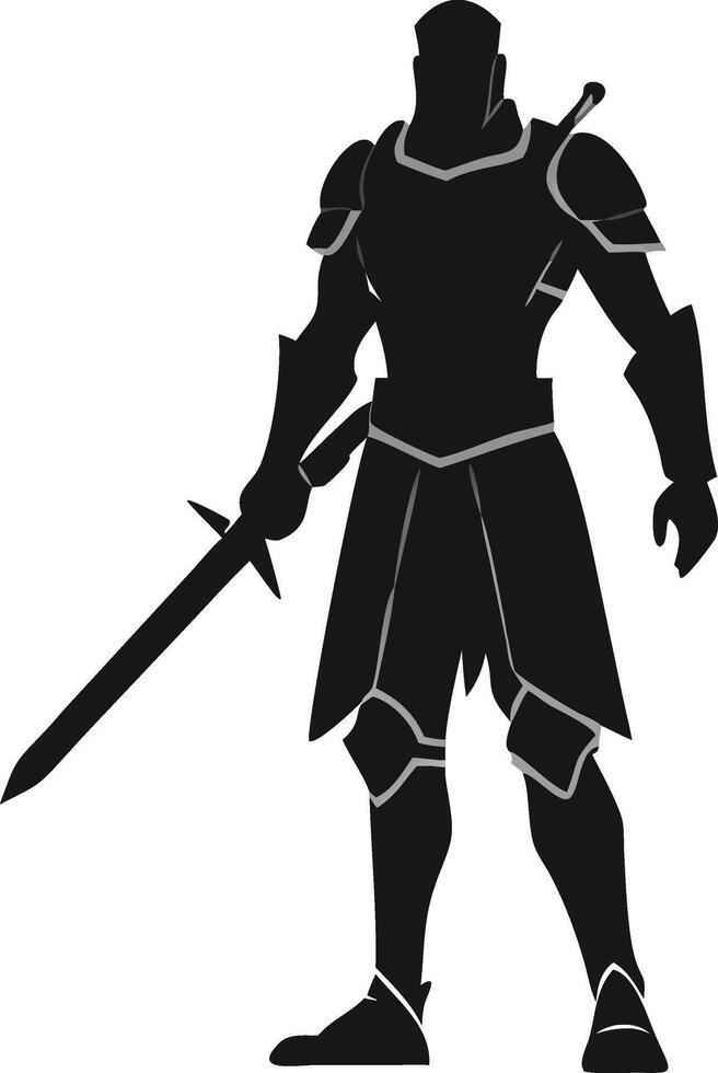 Knight Warrior Ready With Sword Illustration vector