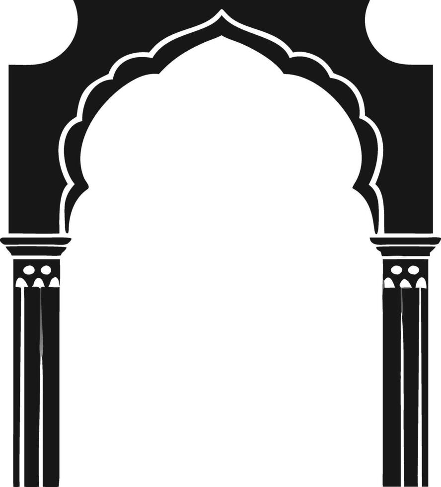 Islamic Arch Black And White Silhouette vector