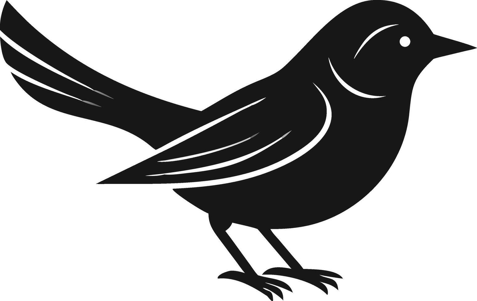 Black Bird Illustration Minimalist Silhouette vector