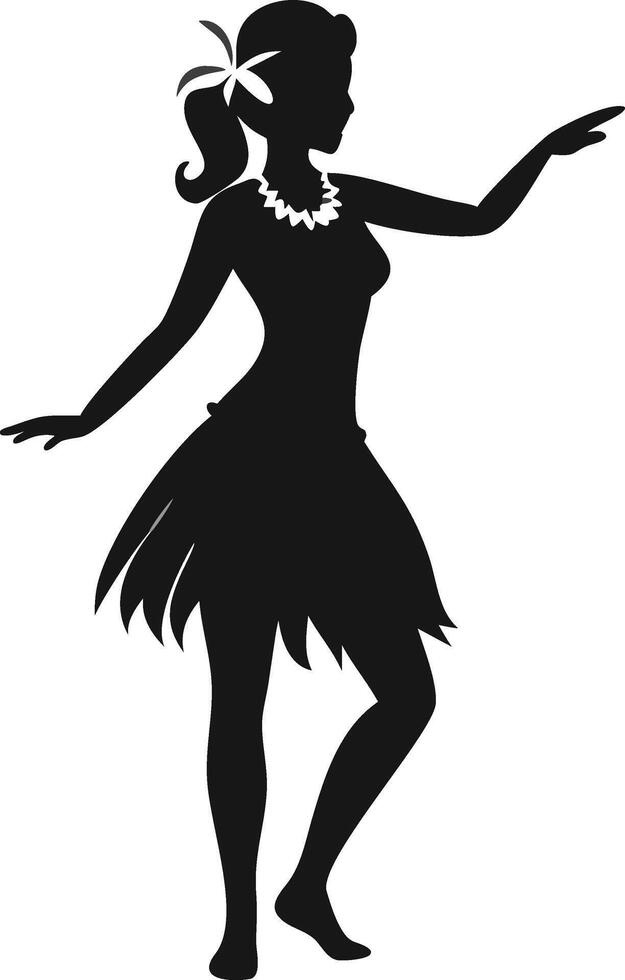 Silhouette Of A Hula Dancer Girl vector