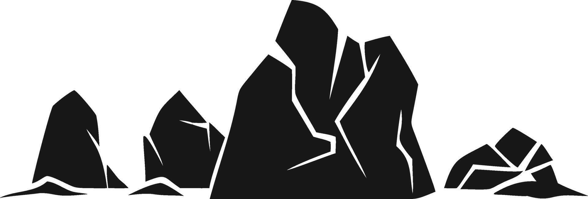Silhouette Of Rock Formation In Style vector