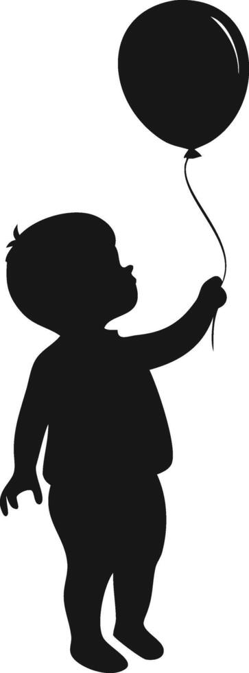 Silhouette Of Child Holding A Balloon vector