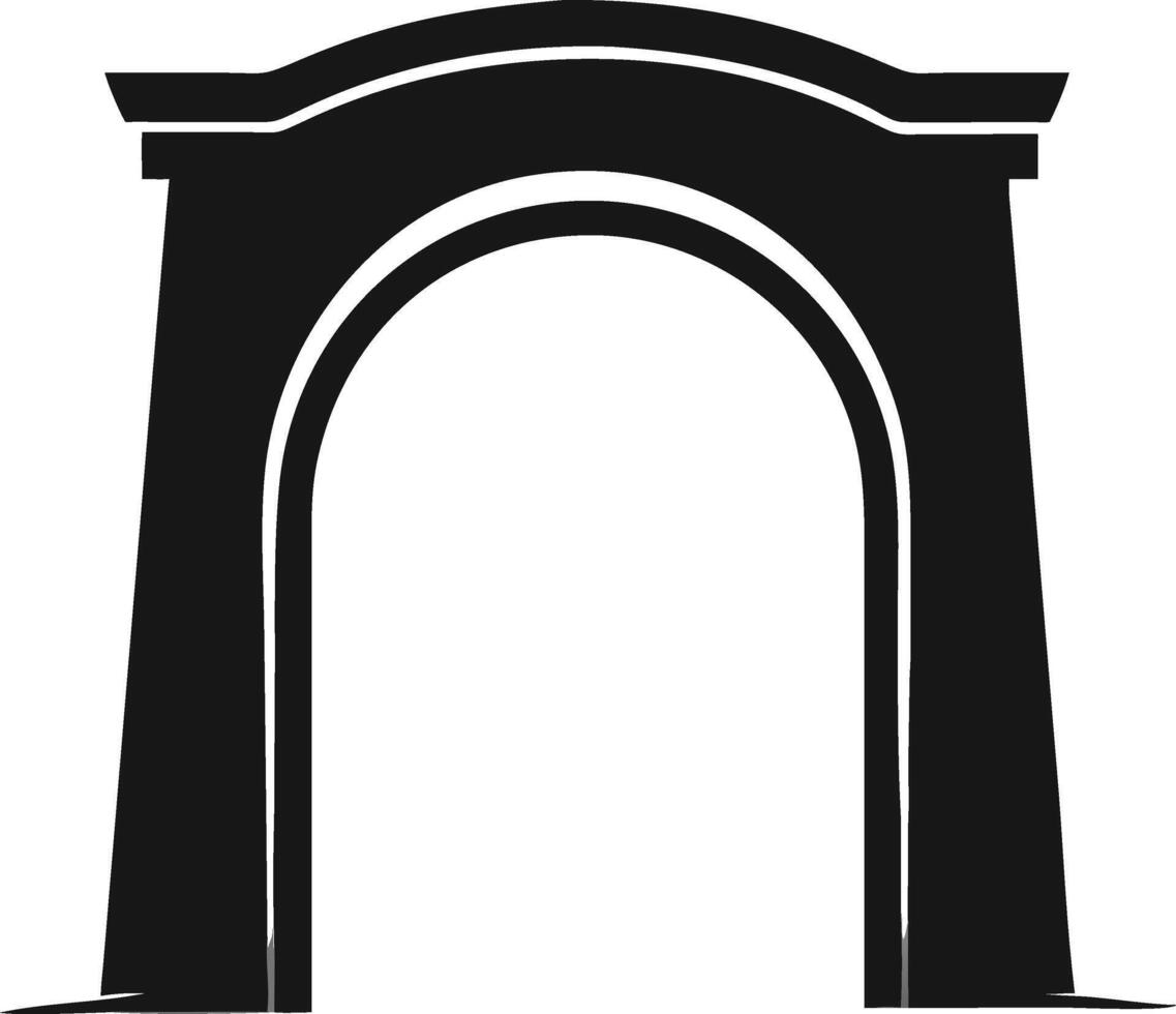 Silhouette Of Arch Portal With Rounded Top vector